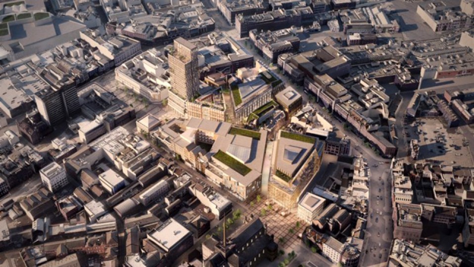 Who owns the City? 3D viewl of proposed redevelopment, Cathedral Quarter. Source: MCE